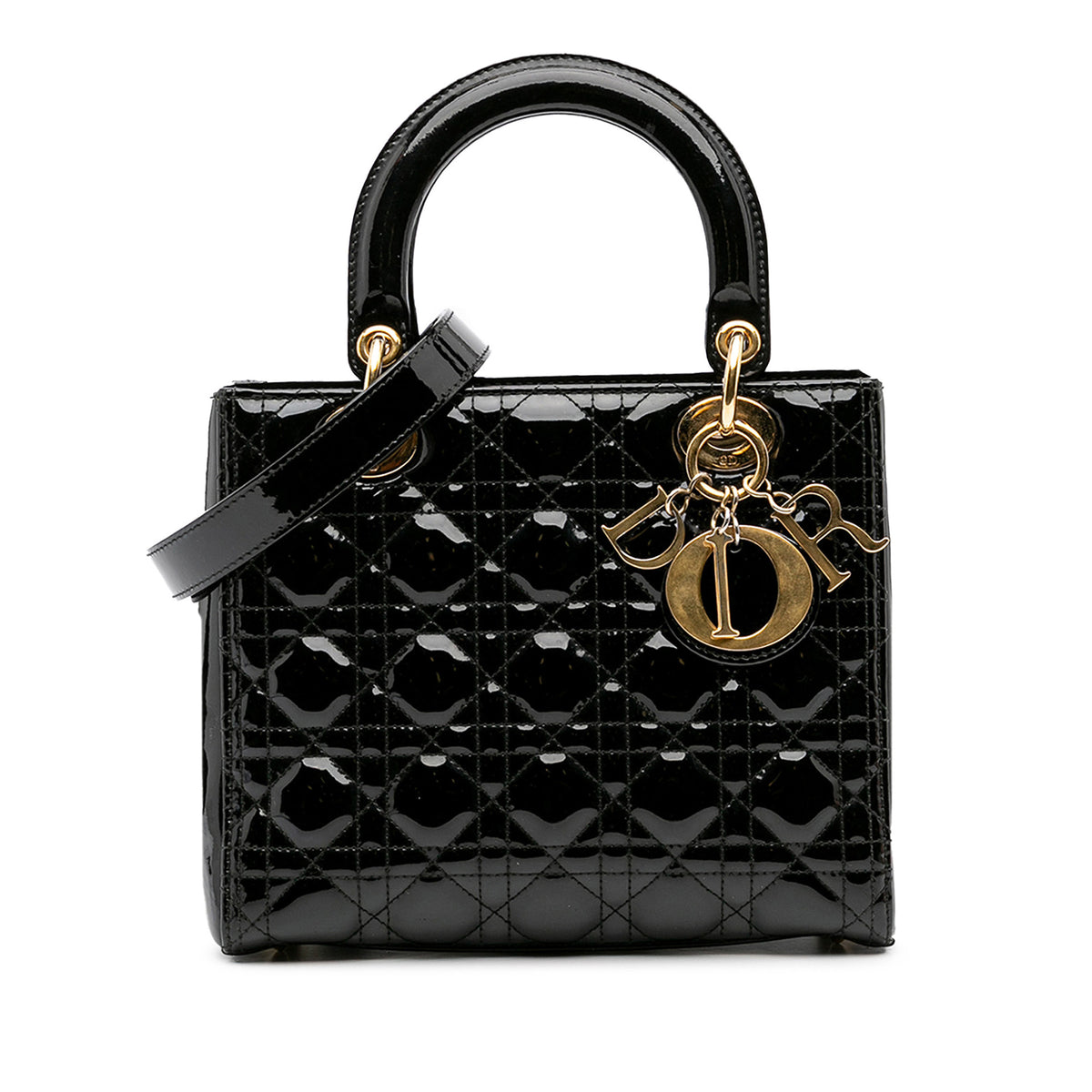Medium Patent Cannage Lady Dior
