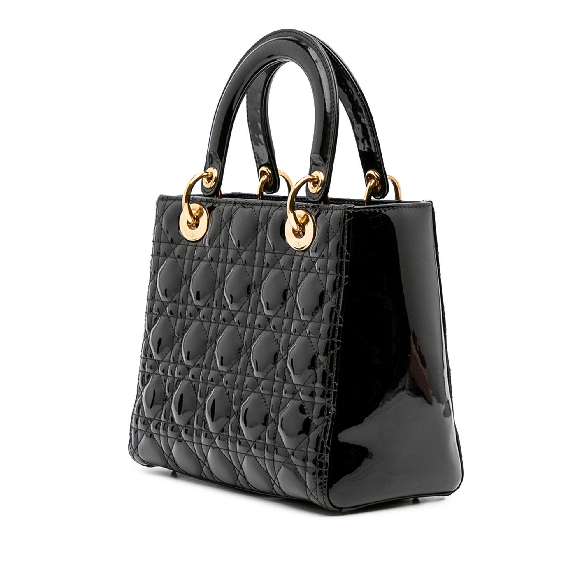 Medium Patent Cannage Lady Dior