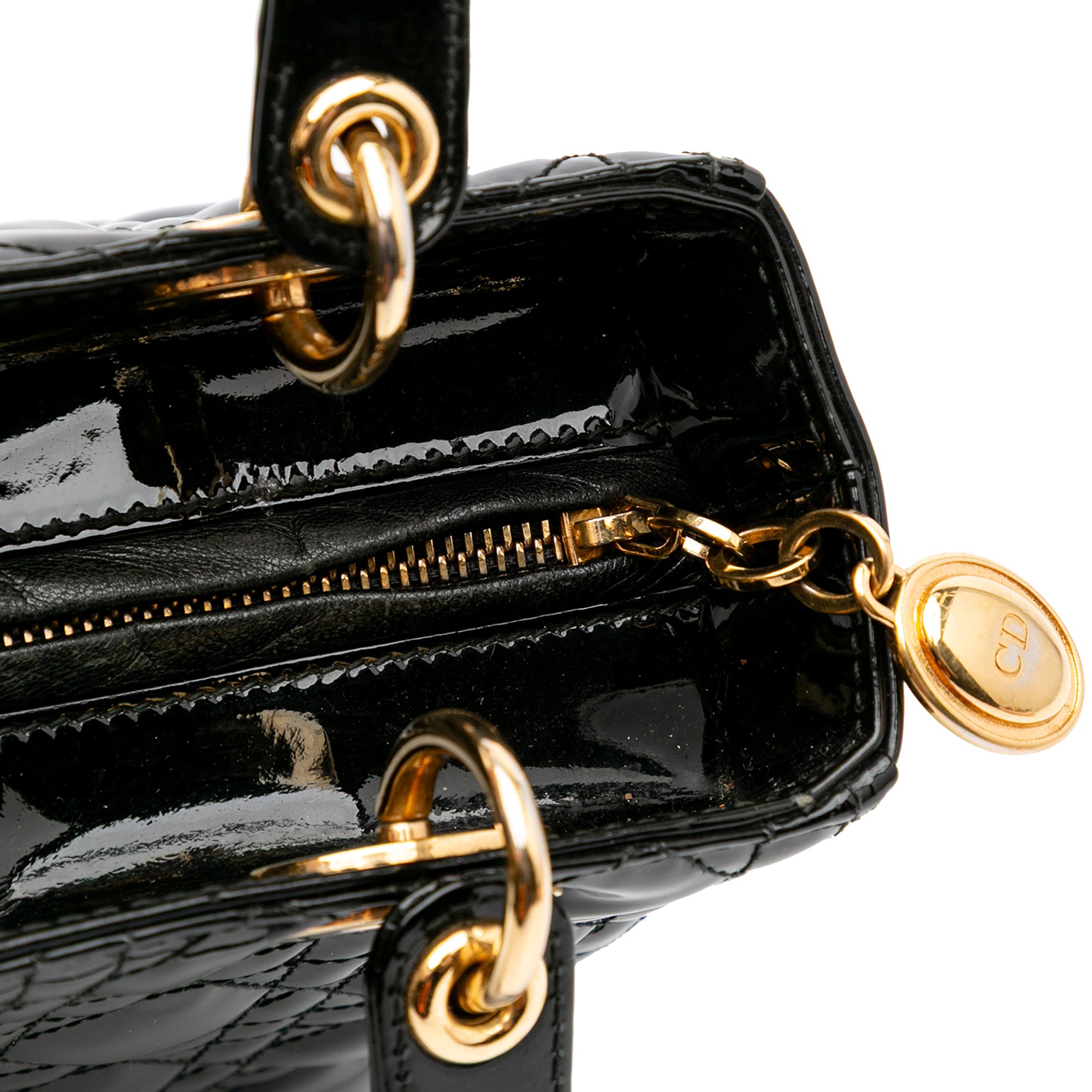 Medium Patent Cannage Lady Dior