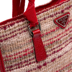 Vitello Trimmed Tweed Flat Tote