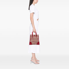 Vitello Trimmed Tweed Flat Tote