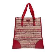 Vitello Trimmed Tweed Flat Tote