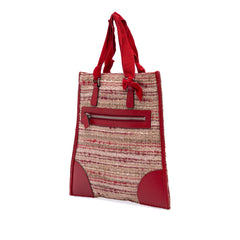 Vitello Trimmed Tweed Flat Tote