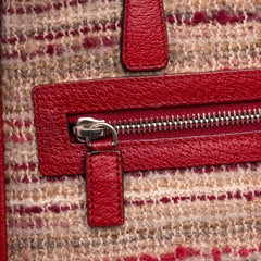 Vitello Trimmed Tweed Flat Tote