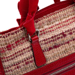 Vitello Trimmed Tweed Flat Tote
