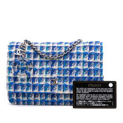 Quilted Boucle Tweed Charm Wallet On Chain