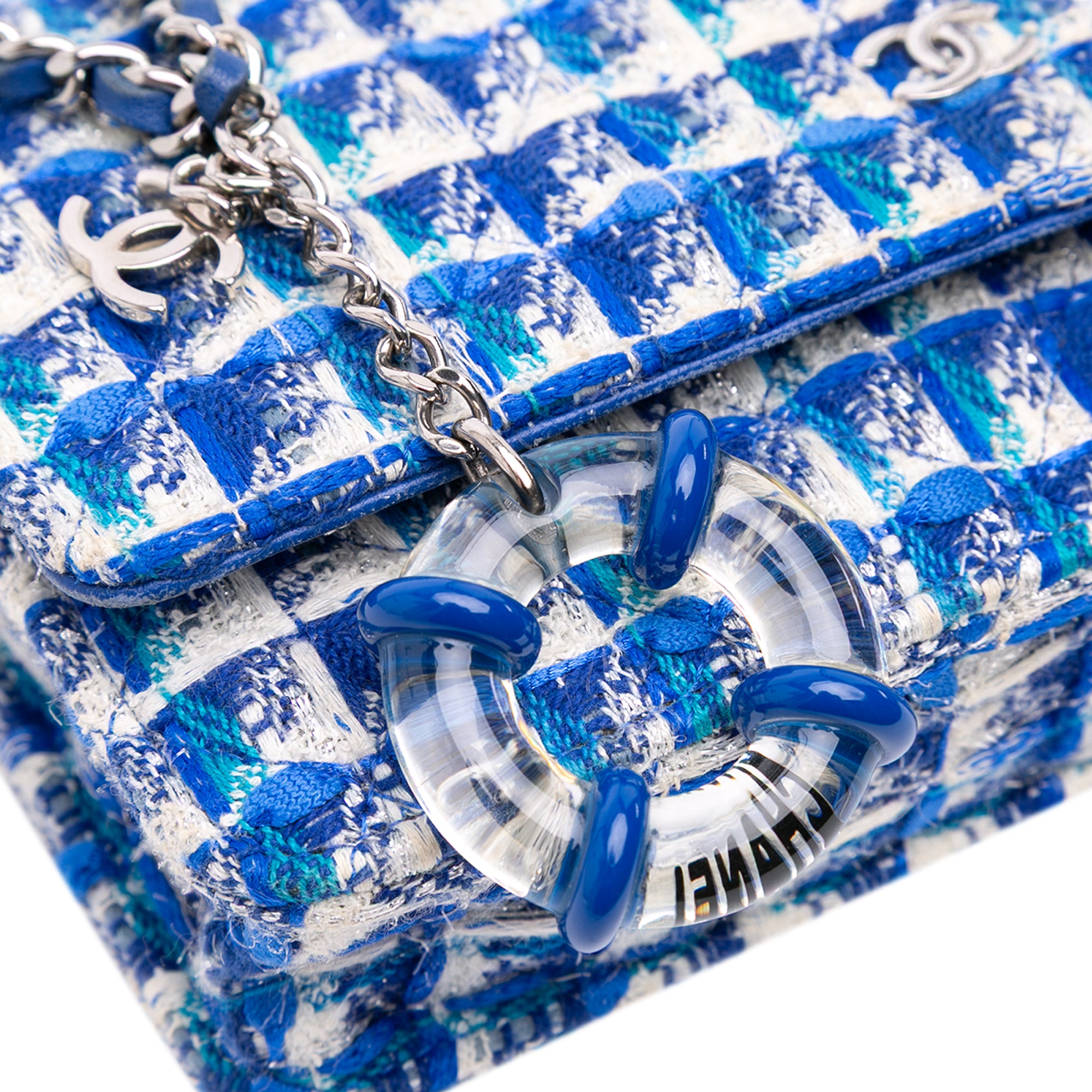 Quilted Boucle Tweed Charm Wallet On Chain