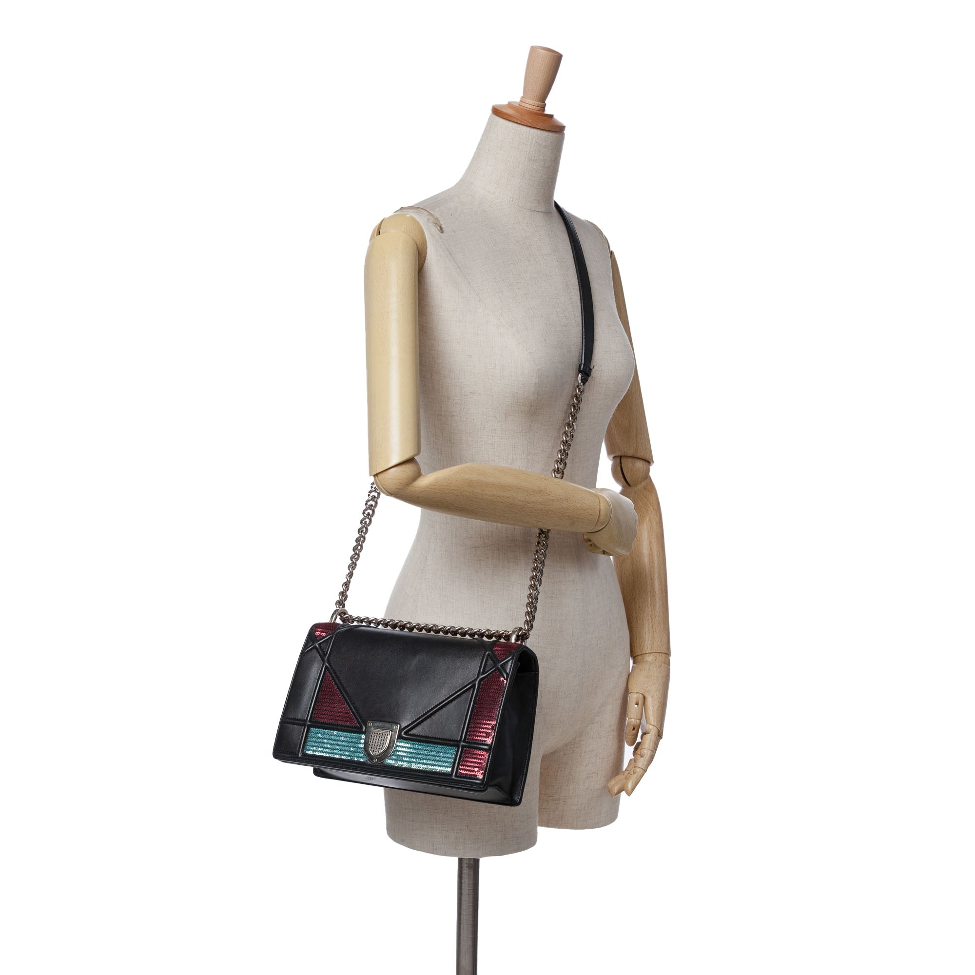 Medium Lambskin Sequin Diorama Flap
