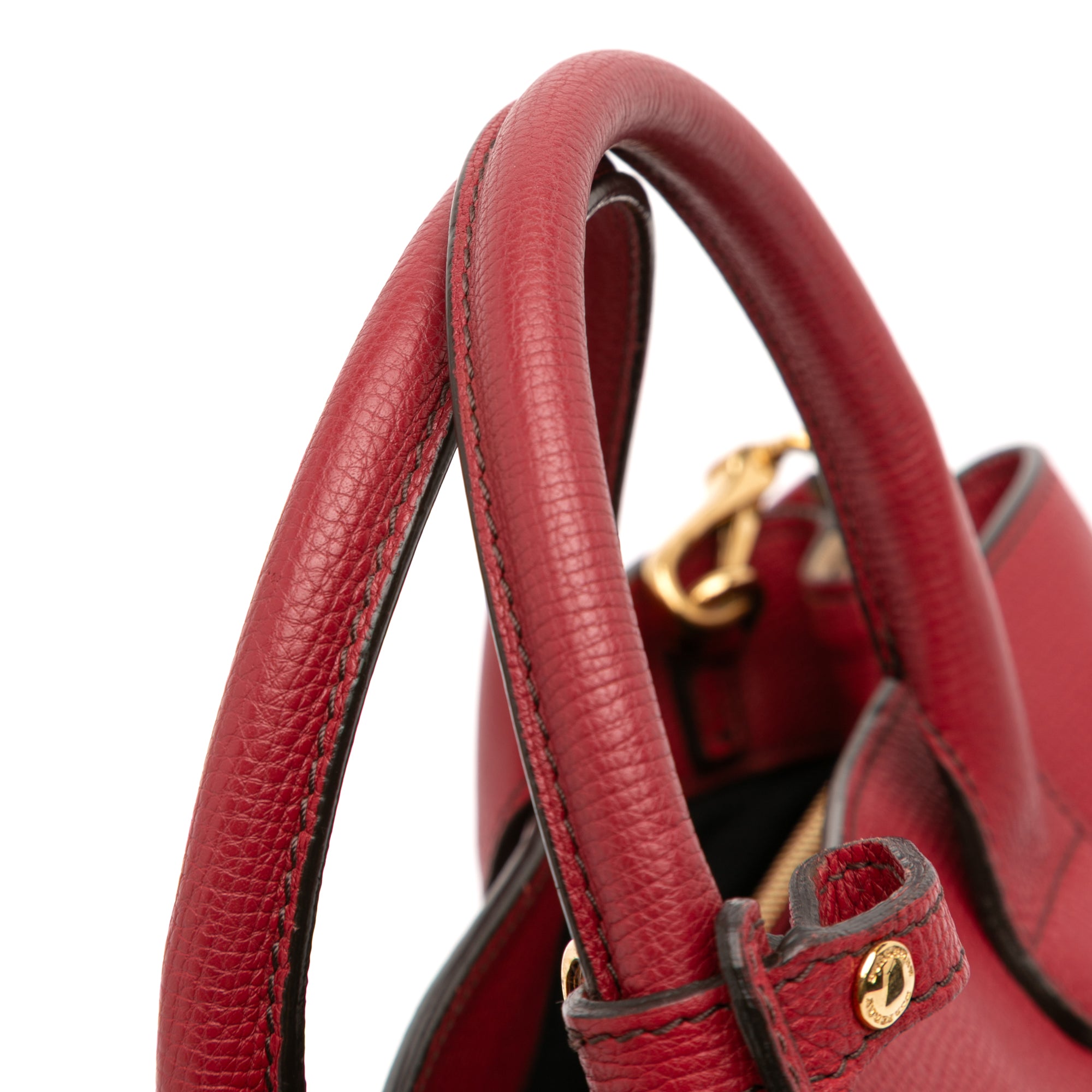 Medium Leather and House Check Banner Satchel