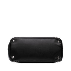 Medium Saffiano Lux Studded Crystal Galleria Double Zip Satchel