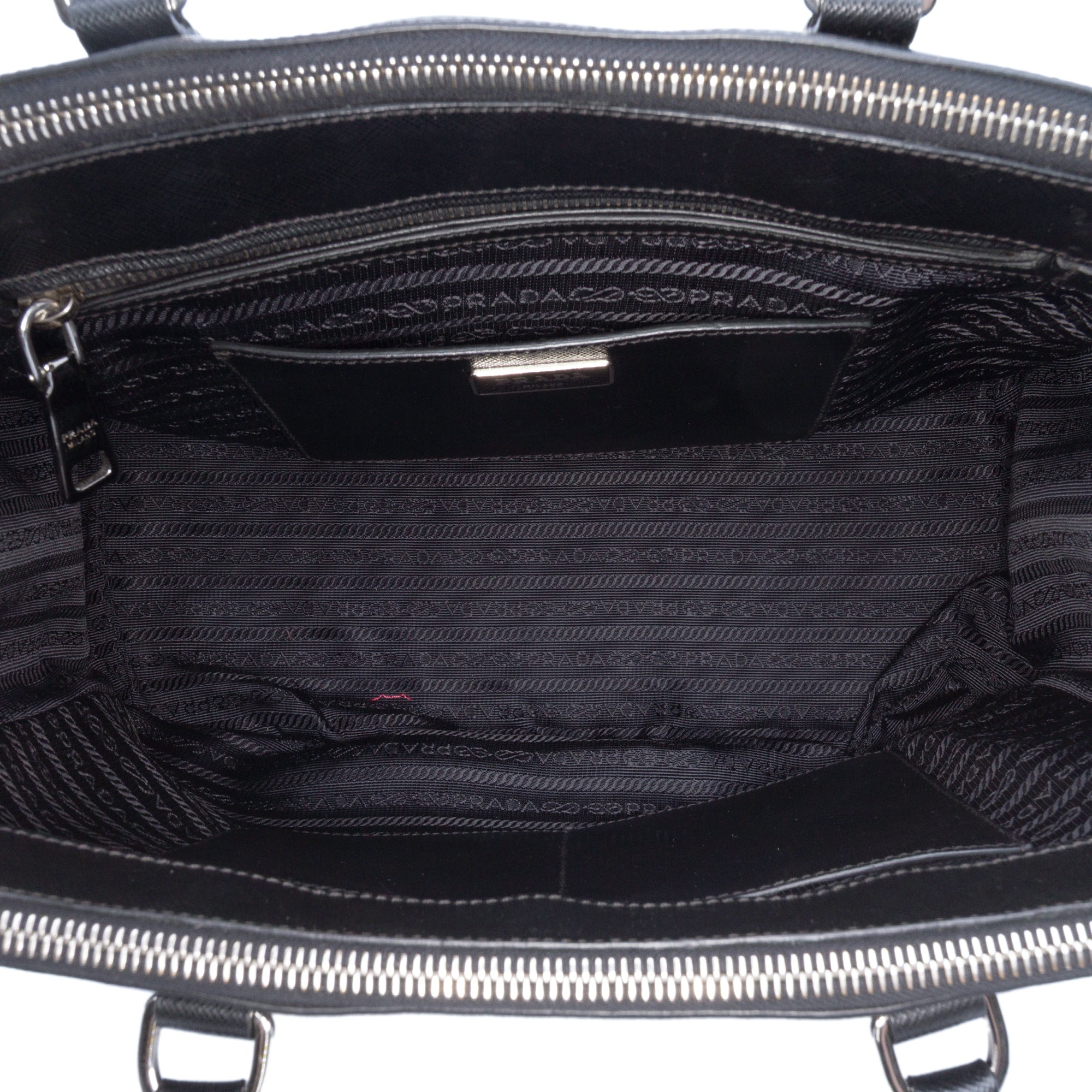 Medium Saffiano Lux Studded Crystal Galleria Double Zip Satchel