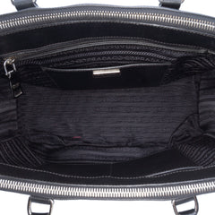 Medium Saffiano Lux Studded Crystal Galleria Double Zip Satchel