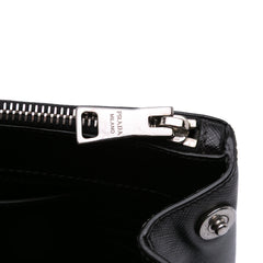 Medium Saffiano Lux Studded Crystal Galleria Double Zip Satchel