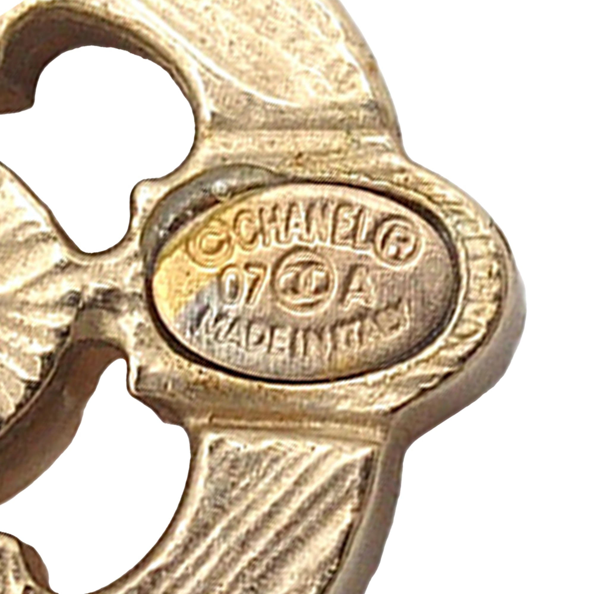 Gold Plated Enamel Maltese Cross and Faux Pearl Push Back Earrings