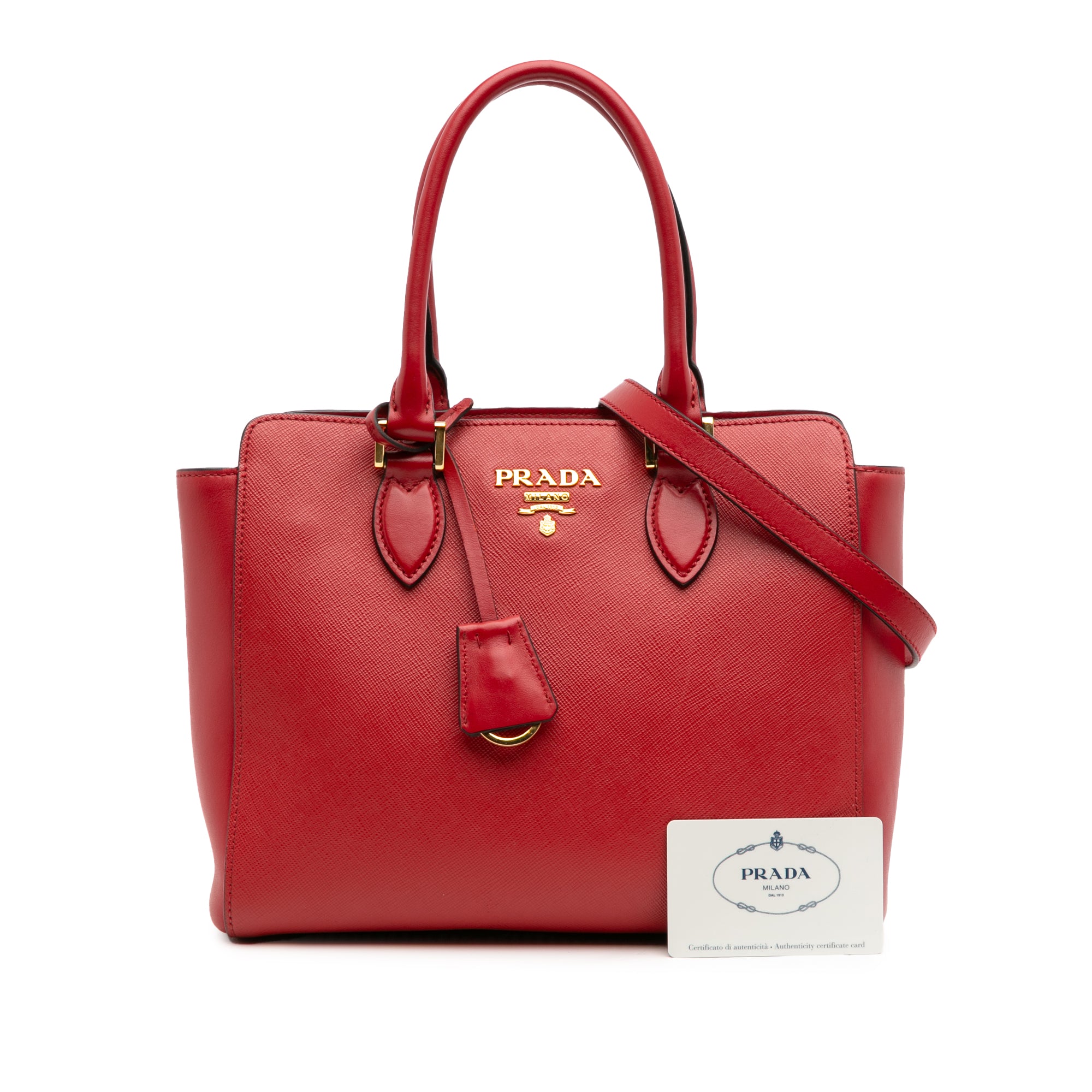 Soft Calf Trimmed Saffiano Lux Open Convertible Tote