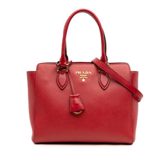 Soft Calf Trimmed Saffiano Lux Open Convertible Tote