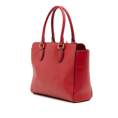 Soft Calf Trimmed Saffiano Lux Open Convertible Tote
