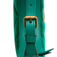 Mini GG Marmont Matelasse Velvet Torchon Half Moon Bag