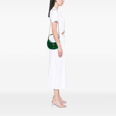 Mini GG Marmont Matelasse Velvet Torchon Half Moon Bag