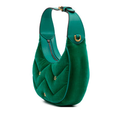 Mini GG Marmont Matelasse Velvet Torchon Half Moon Bag