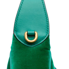 Mini GG Marmont Matelasse Velvet Torchon Half Moon Bag
