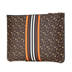 Monogram Stripe E-Canvas Clutch