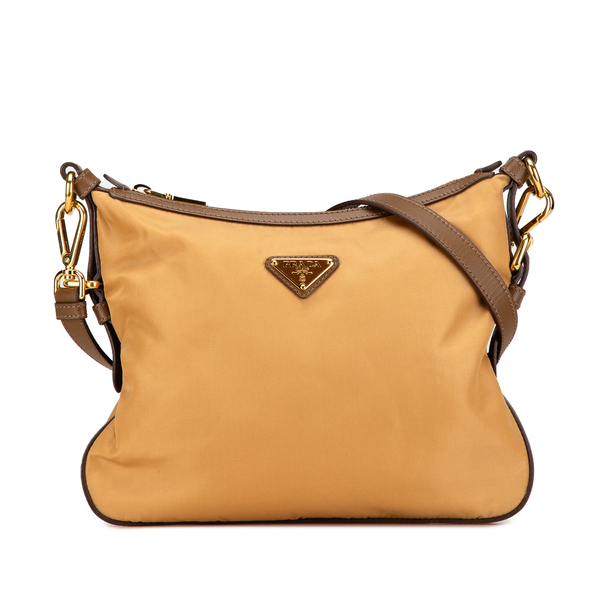 Saffiano Trimmed Tessuto Zip Top Crossbody