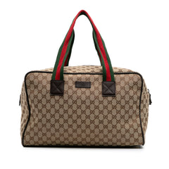 GG Canvas Web Duffle Bag