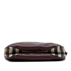 Small Grainy Calfskin and House Check Canvas Bingley Crossbody