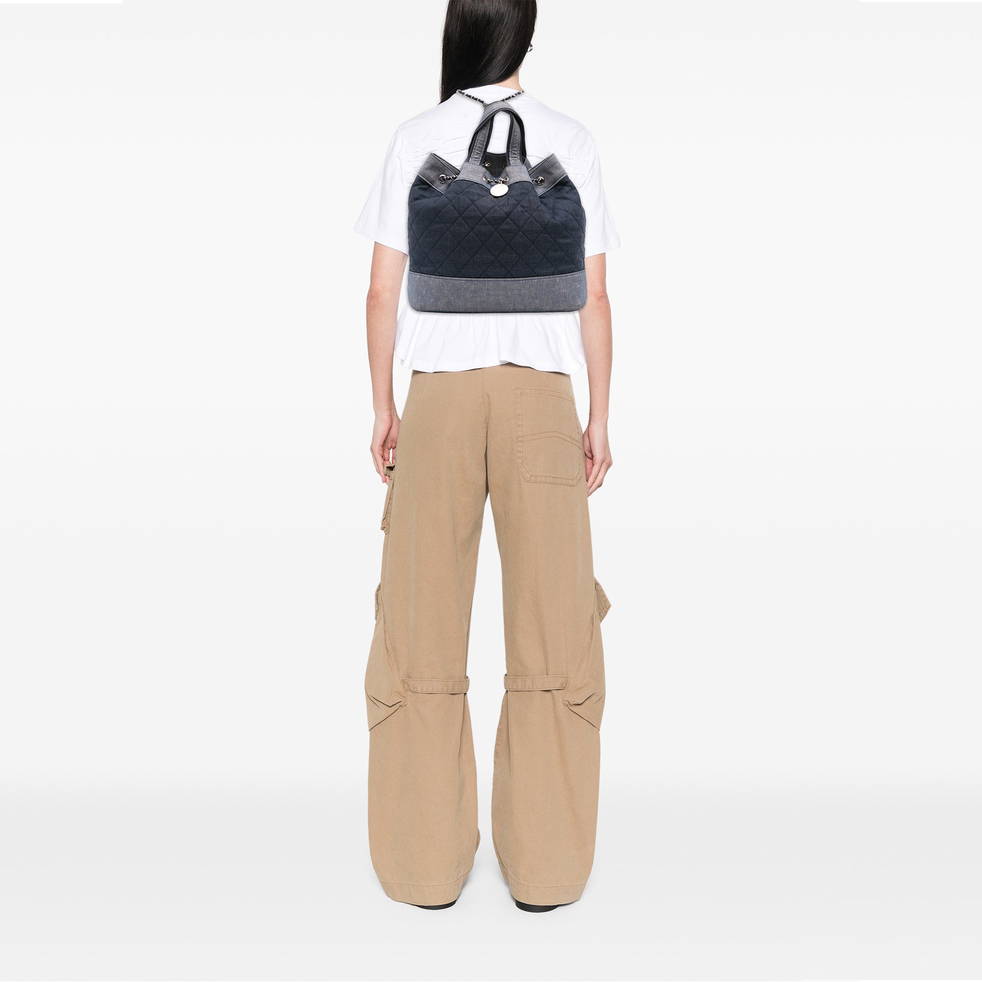 Quilted Denim Medallion Backpack