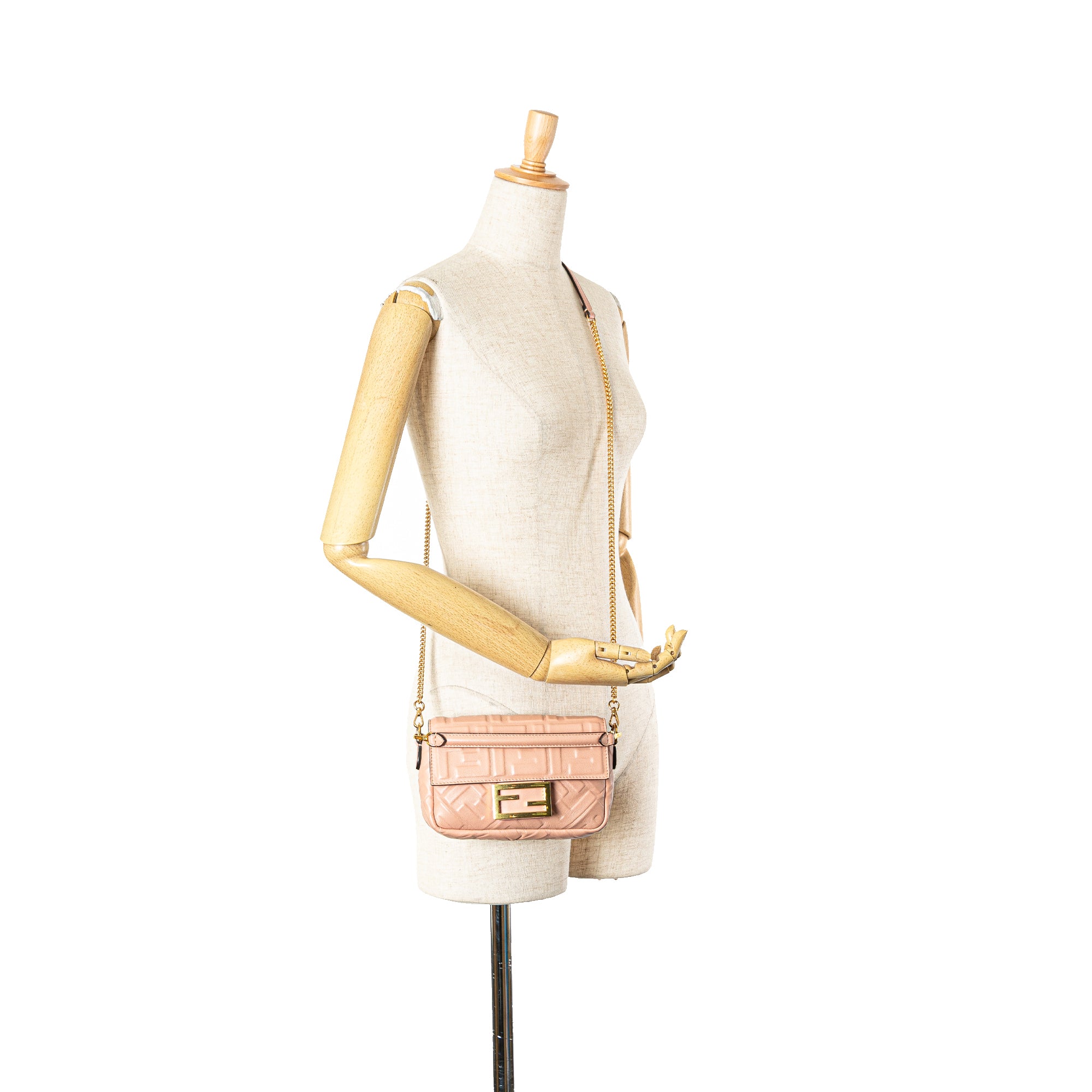Mini Embossed Zucca Baguette Satchel