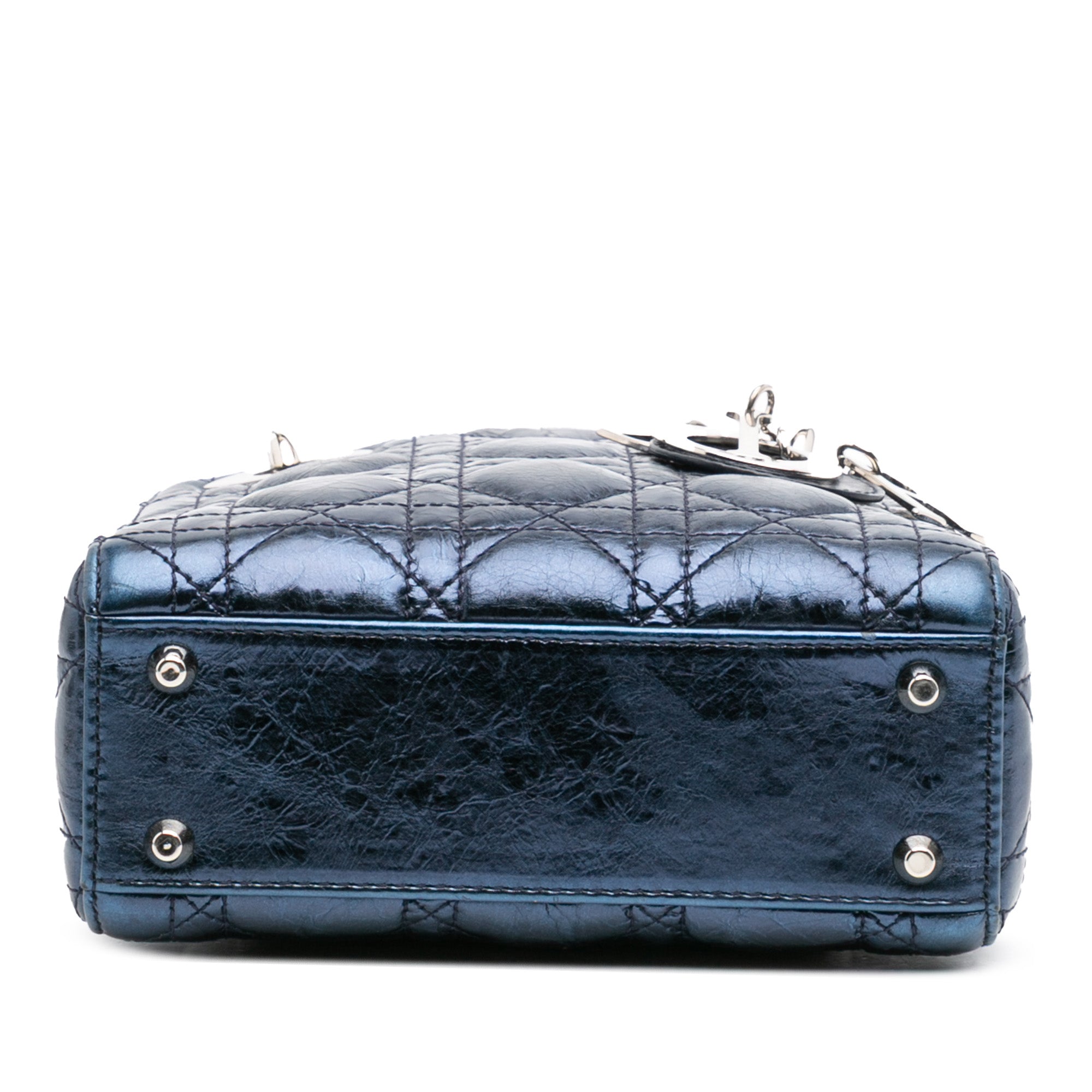 Mini Crinkled Calfskin Cannage Lady Dior
