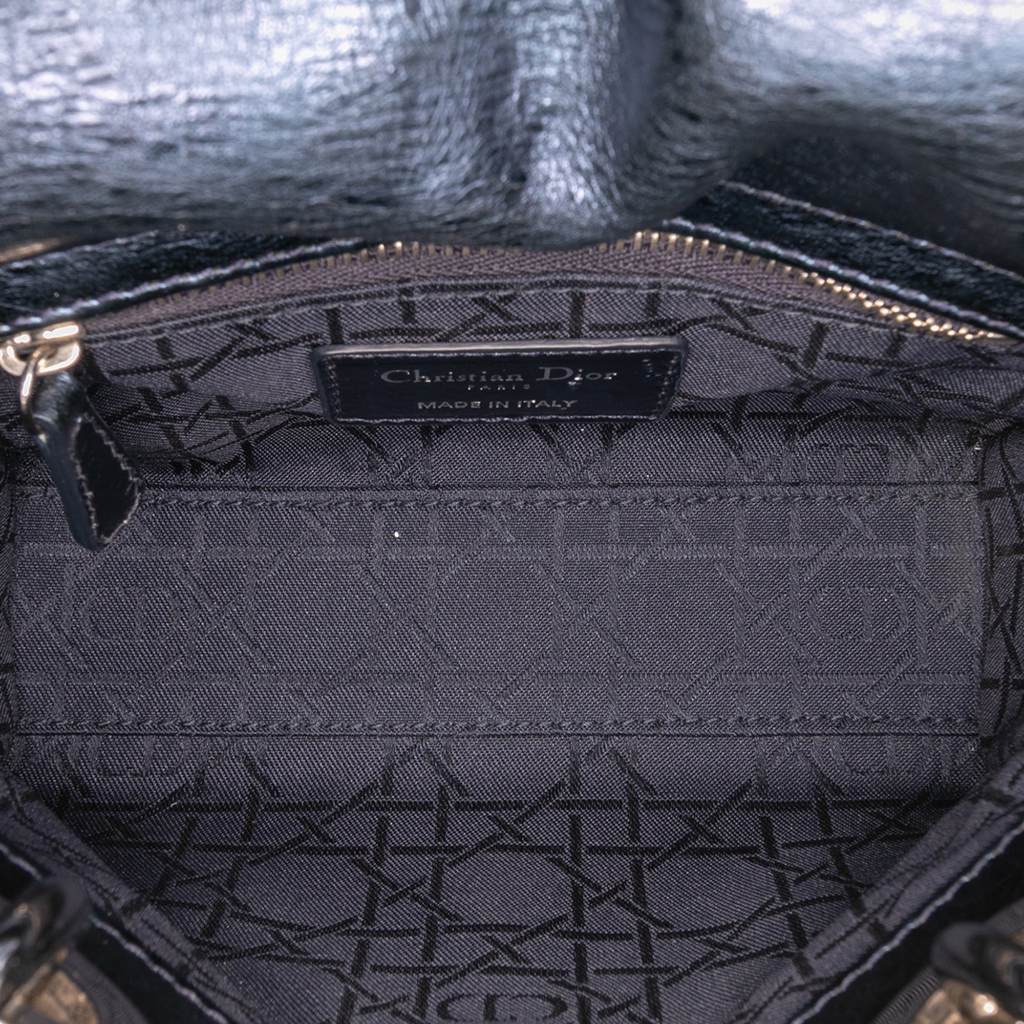 Mini Crinkled Calfskin Cannage Lady Dior