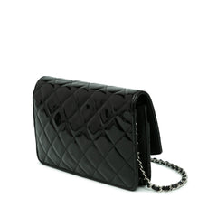 Quilted Patent Brilliant Wallet On Chain