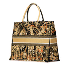 Large Canvas Embroidered Dior Animals Giraffe Book Tote