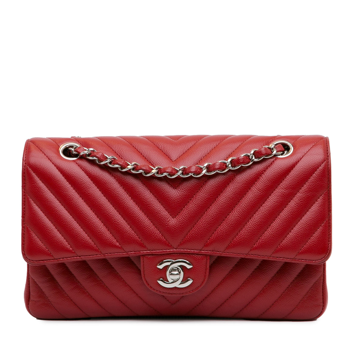 Medium Classic Chevron Caviar Double Flap_0