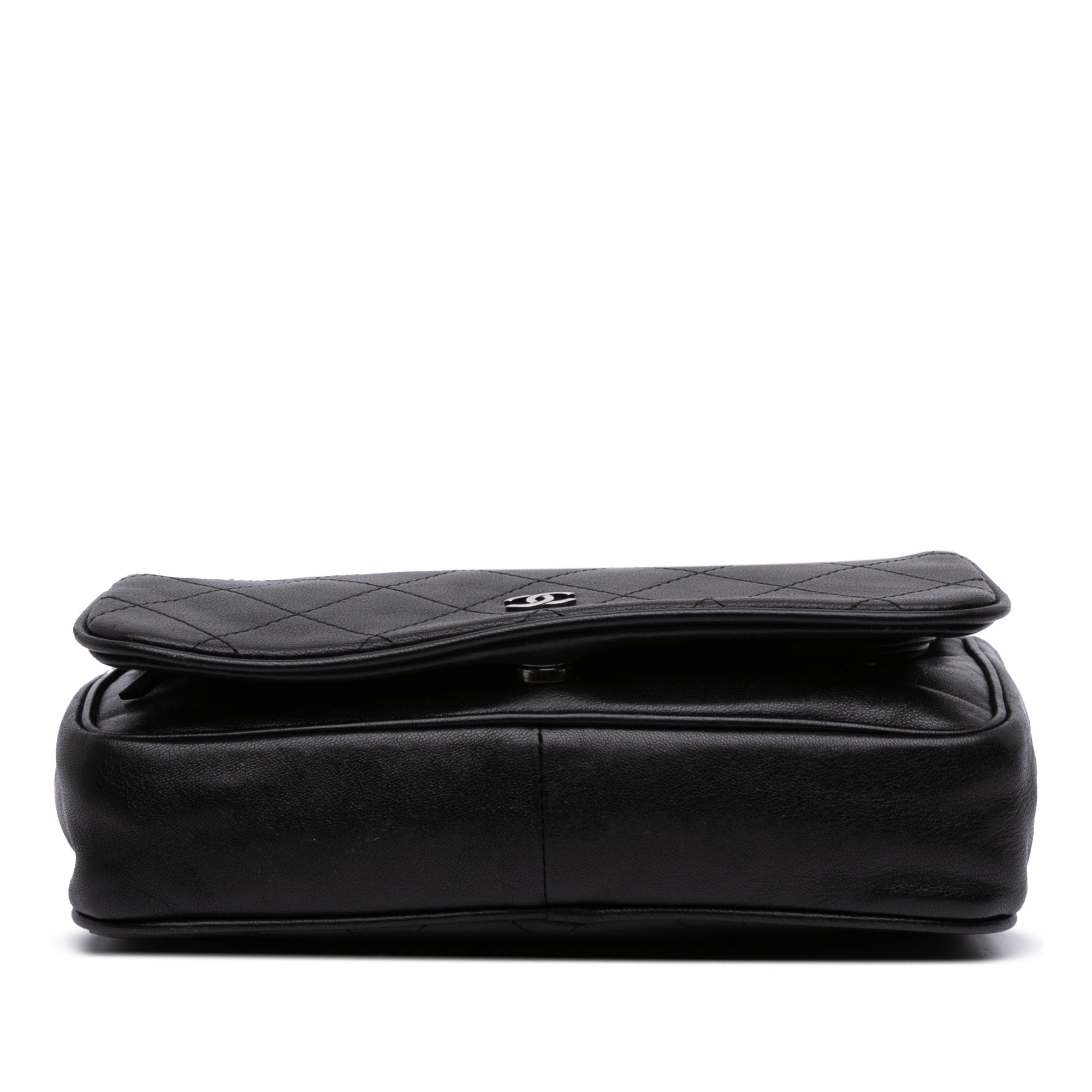 CC Quilted Lambskin Full Flap Wallet on Chain