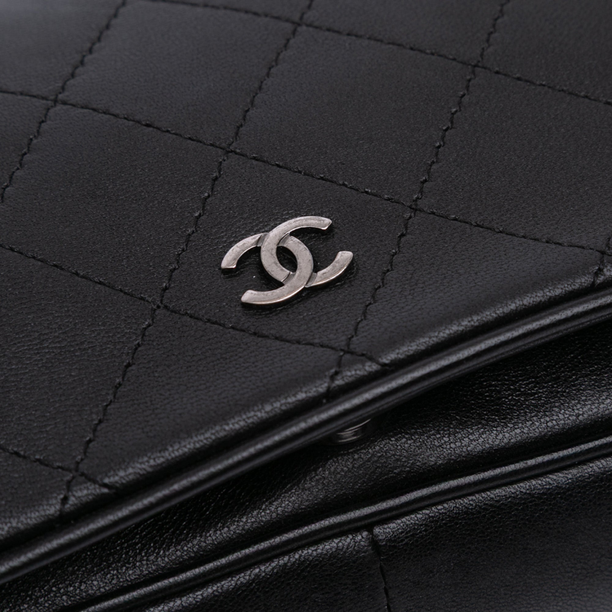 CC Quilted Lambskin Full Flap Wallet on Chain