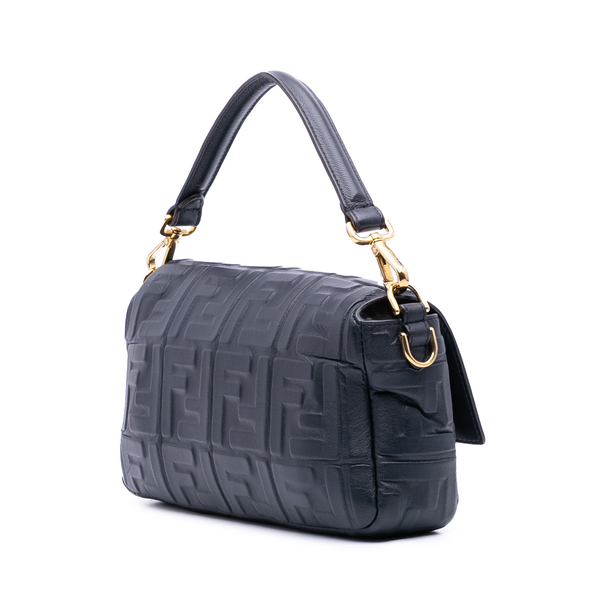 Zucca Embossed Leather Baguette Satchel