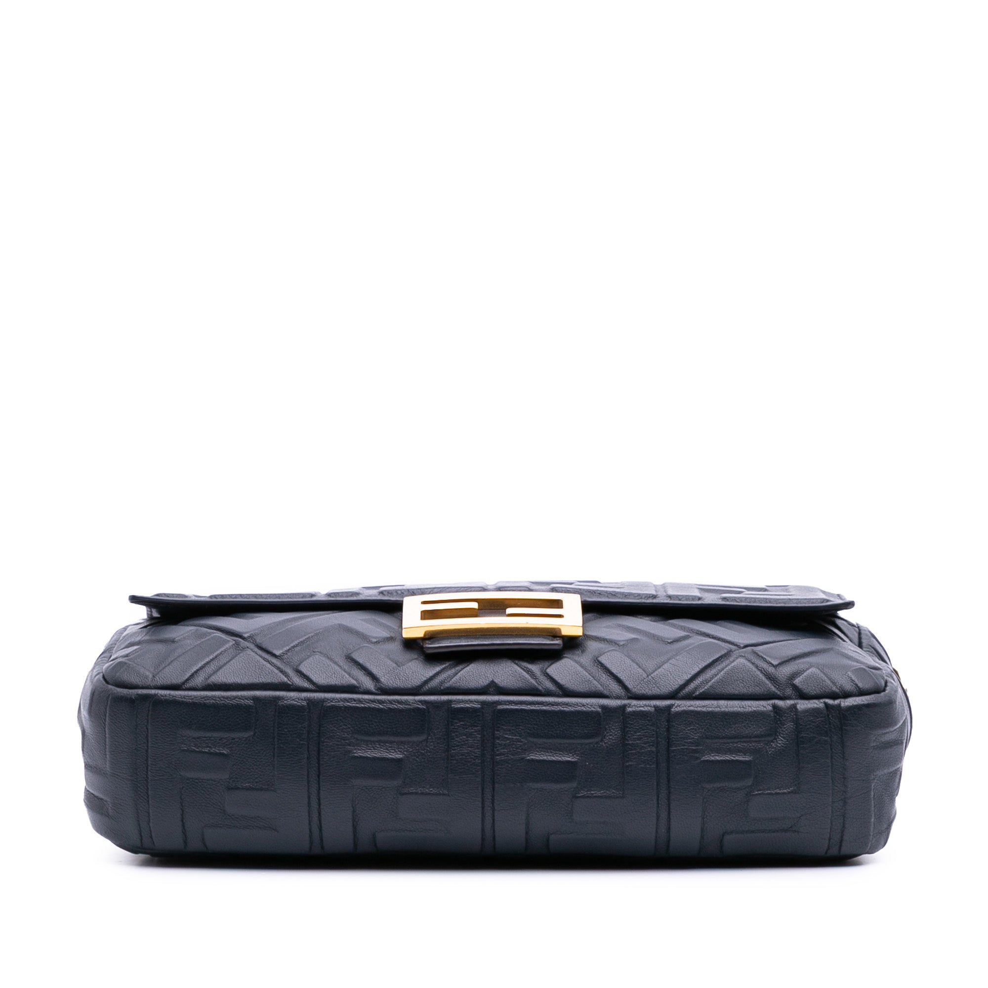 Zucca Embossed Leather Baguette Satchel