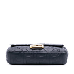 Zucca Embossed Leather Baguette Satchel