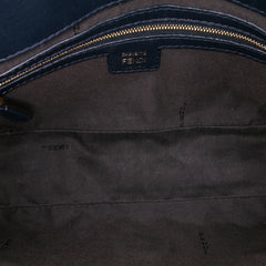 Zucca Embossed Leather Baguette Satchel