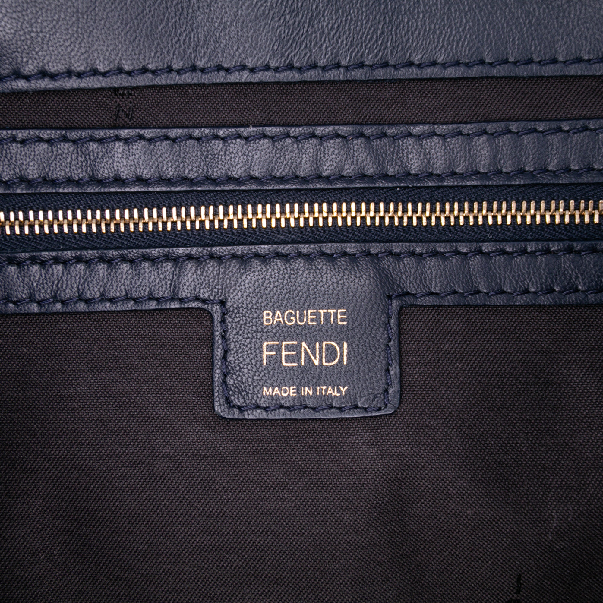 Zucca Embossed Leather Baguette Satchel