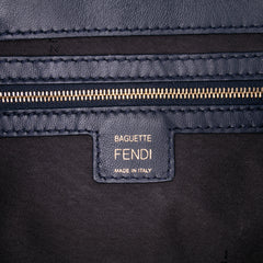 Zucca Embossed Leather Baguette Satchel