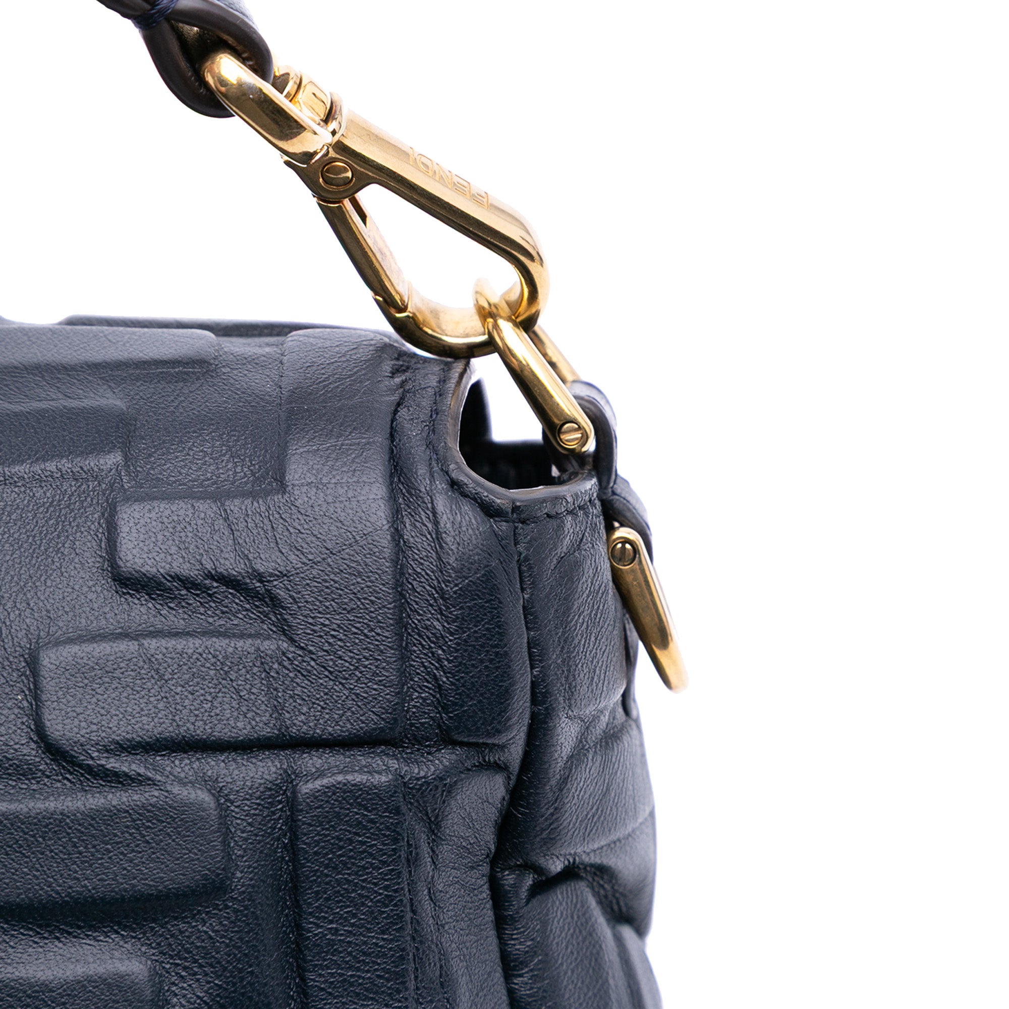 Zucca Embossed Leather Baguette Satchel