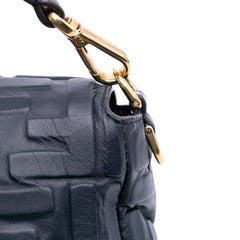 Zucca Embossed Leather Baguette Satchel