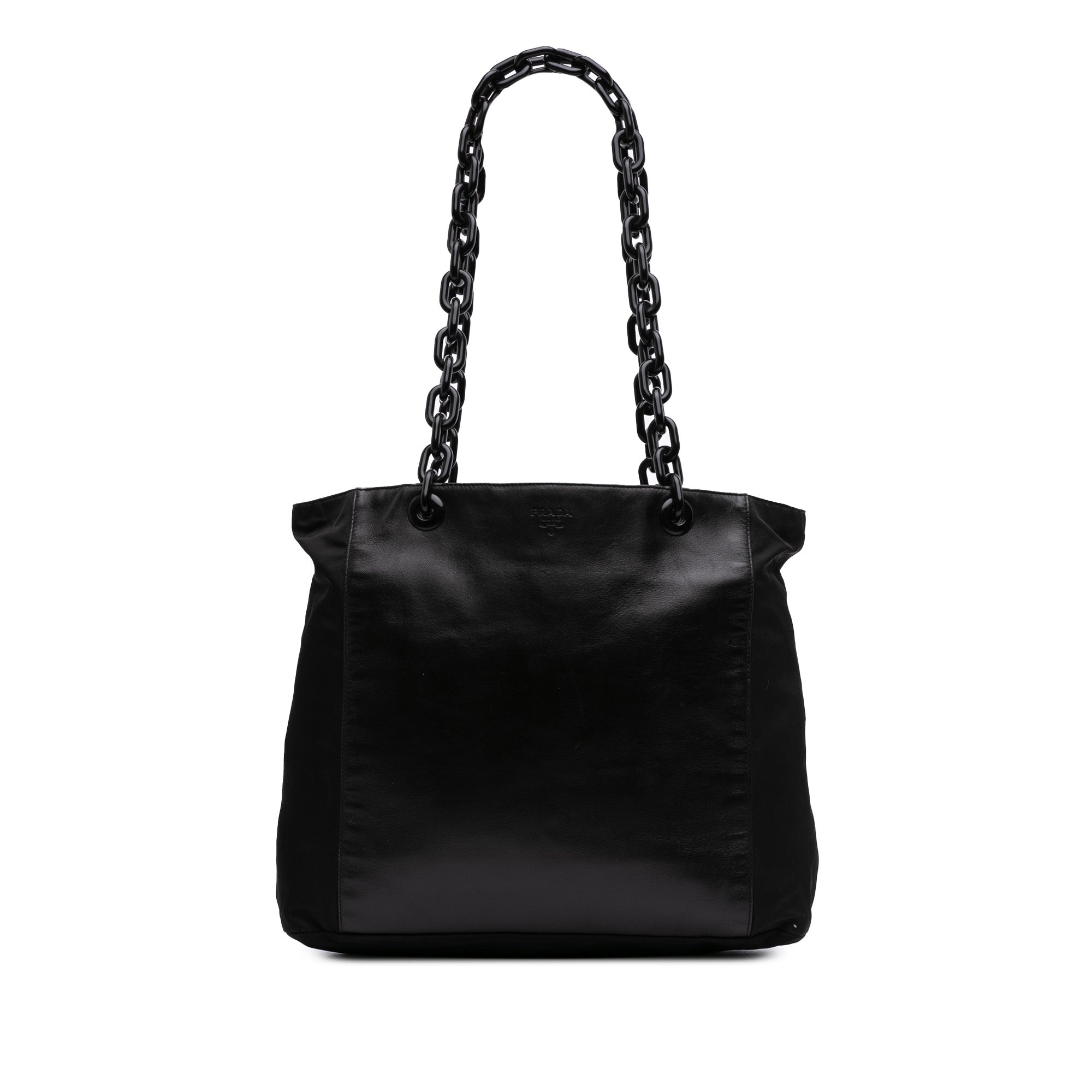 Tessuto and Leather Chain Tote