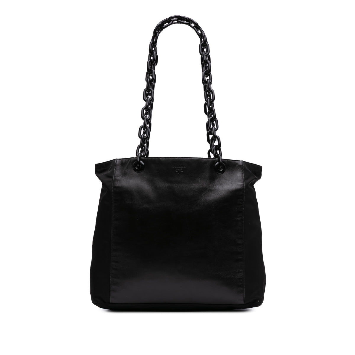 Tessuto and Leather Chain Tote