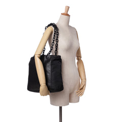 Tessuto and Leather Chain Tote