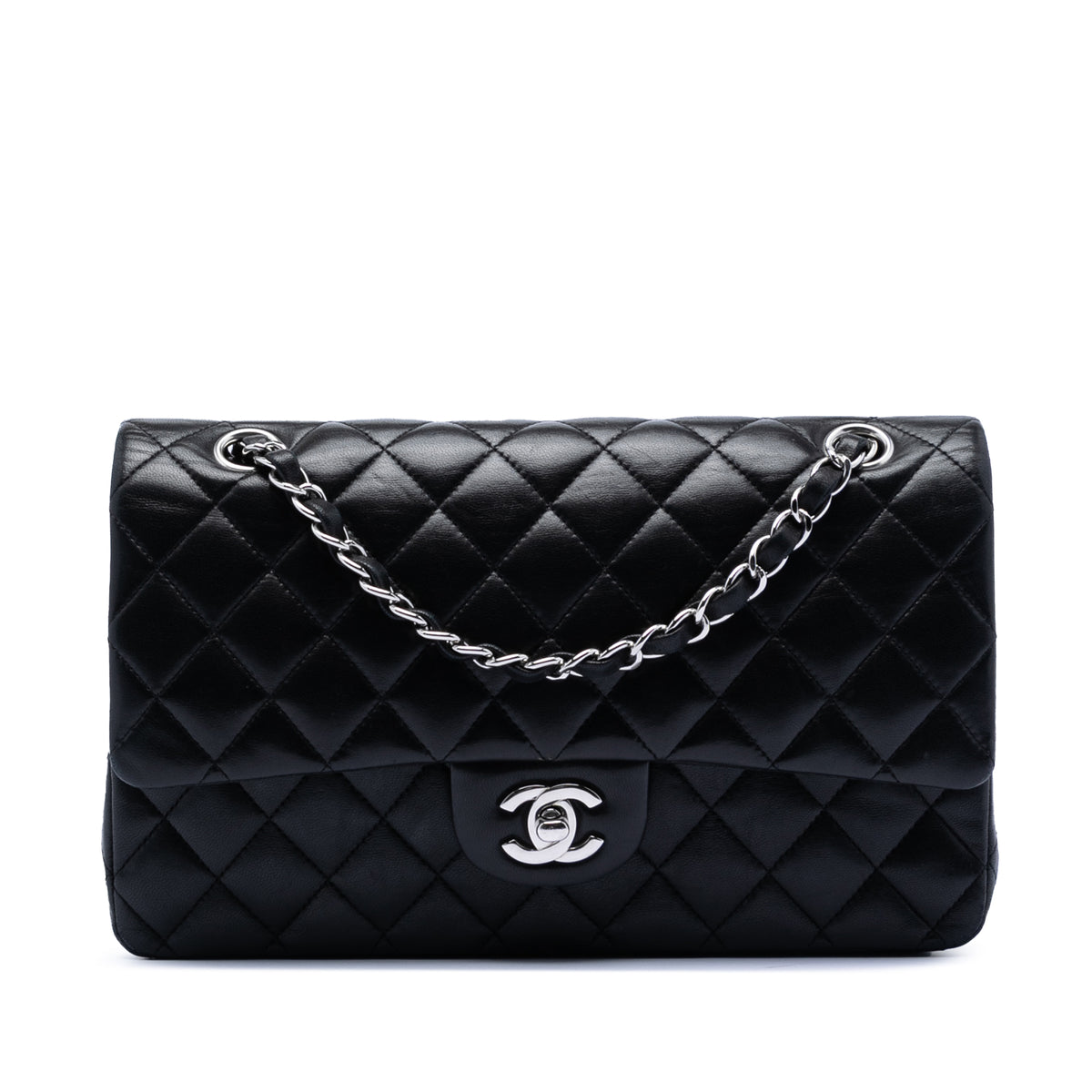 Medium Classic Lambskin Double Flap